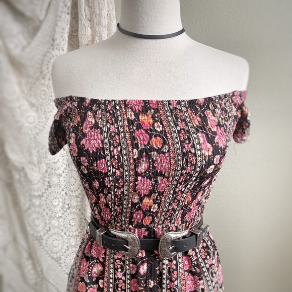 BAND OF GYPSIES | Black Floral Boho Maxi Sun Dress - Picture 2 of 7